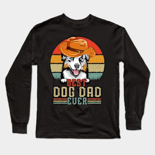 Vintage Best Dog Dad Ever Retro Headband Funny Father's Day Long Sleeve T-Shirt